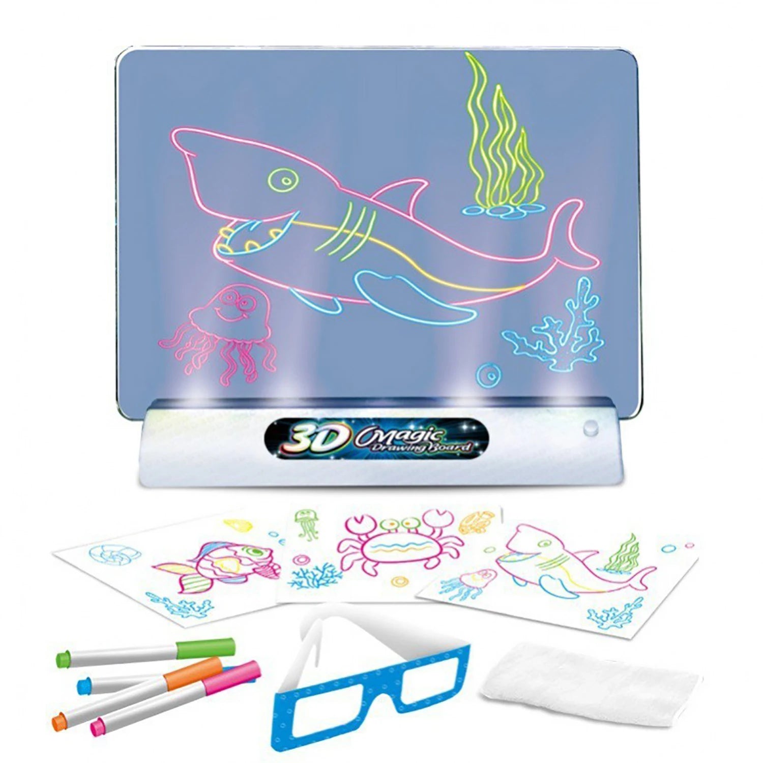 Children's 3D drawing board, 3D luminous board, LED luminous puzzle fluorescent board, magical drawing and writing board