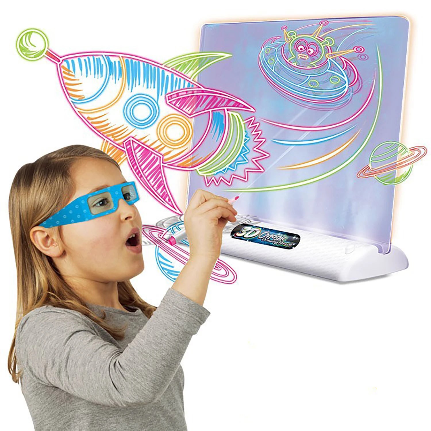 Children's 3D drawing board, 3D luminous board, LED luminous puzzle fluorescent board, magical drawing and writing board